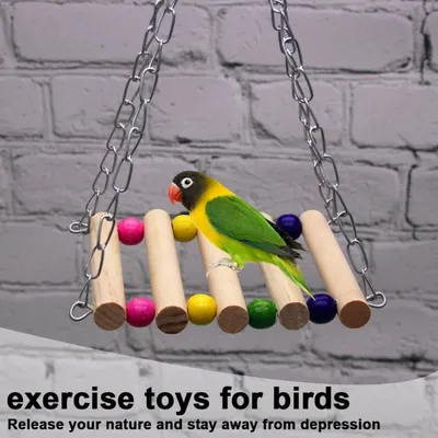 Jouet Suspendu Cage Oiseau PetTribes - Trapèze Manuel Artisanal Perroquets