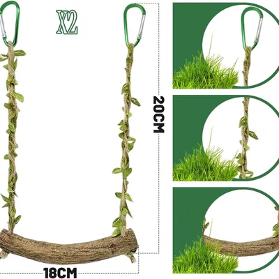 ZooVenture Balançoire Perchoir Perroquet - Bois, 18cm, 20cm
