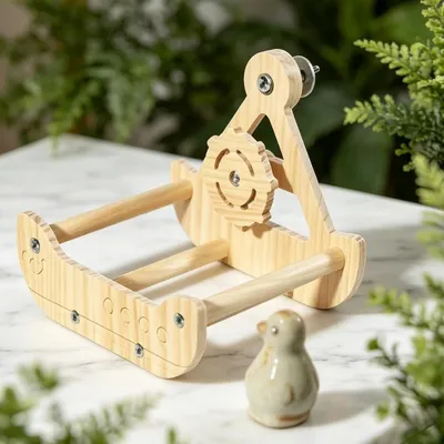 HausPets Perchoir Bateau Pirate en bois pour petits oiseaux