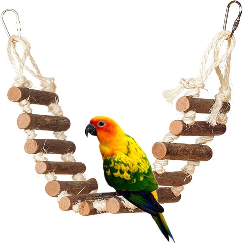 MCBOSON Échelle Oiseaux avec Balançoire