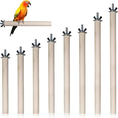 MCBOSON Lot de 8 Perchoirs Oiseaux Bois Naturel
