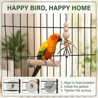 MCBOSON Lot de 8 Perchoirs Oiseaux Bois Naturel