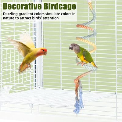 MCBOSON Perchoir en Corde Chanvre Dégradé Pliable pour Oiseaux