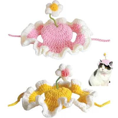 ZooVenture Chat Chapeau Fleur Decorative 2P ZooVenture Chat Chapeau Fleur Decorative 2P