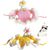 Lot de 2 pieces: Jaune + Rose | Design: Fleur 3D