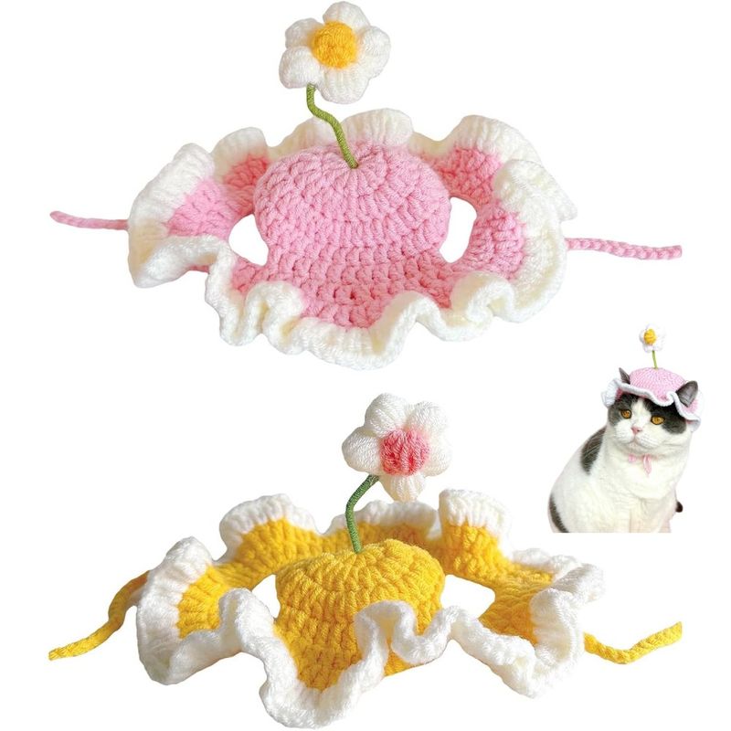 ZooVenture Chat Chapeau Fleur Decorative 2P
