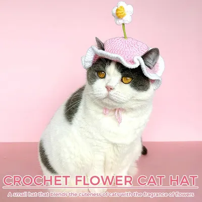 ZooVenture Chat Chapeau Fleur Decorative 2P ZooVenture Chat Chapeau Fleur Decorative 2P