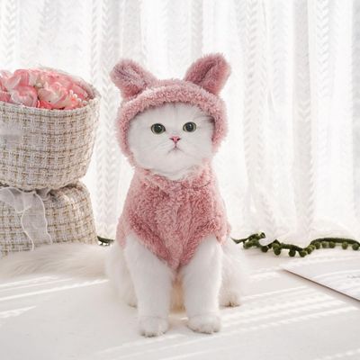 ZooVenture Sweat Chat Chien - Oreilles Lapin, Hiver, Polyester