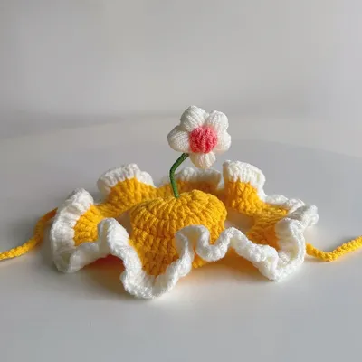 PetTribe Chapeau Tricoté Animal, Motif Plantule Pâques - Jaune PetTribe Chapeau Tricoté Animal, Motif Plantule Pâques - Jaune