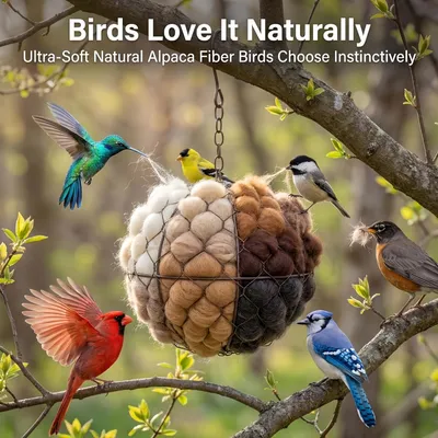 FurryFusion Nid en fibre d'alpaga pour oiseaux