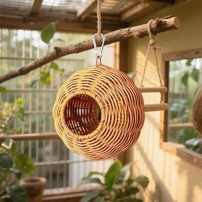 Niche en Bois Perroquet PetTribes - Aire de Nidification Petits Oiseaux