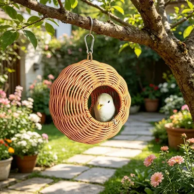 Niche en Bois Perroquet PetTribes - Aire de Nidification Petits Oiseaux