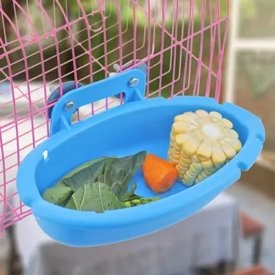 MCBOSON Baignoire Suspendue pour Oiseaux Petits (Bleu)