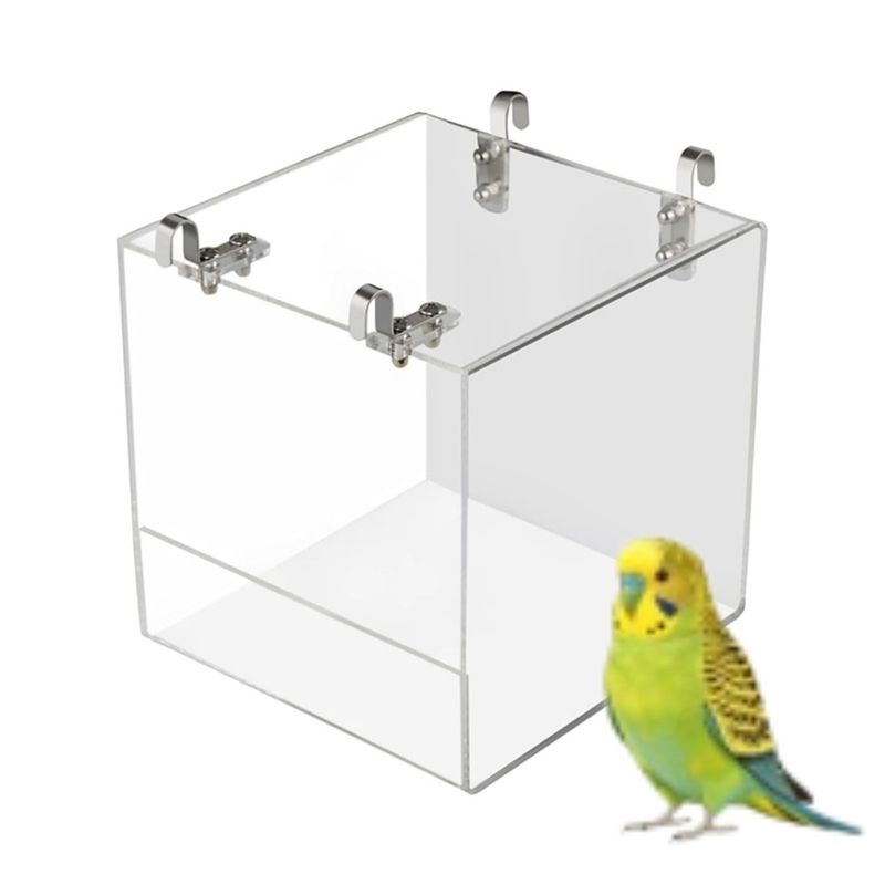 MCBOSON Bain d'Oiseaux Suspendu Cube