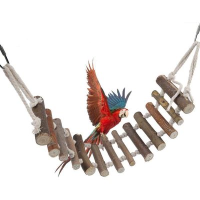 MCBOSON Échelle Oiseaux Bois + Pont Corde,