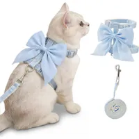 ZooVenture Harnais Chat Bleu Nœud Papillon Ajustable