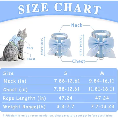 ZooVenture Katze Geschirr Fliege Blau Verstellbar ZooVenture Katze Geschirr Fliege Blau Verstellbar