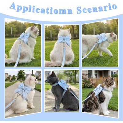 ZooVenture Harnais Chat Bleu Nœud Papillon Ajustable