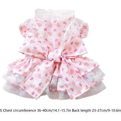 ZooVenture Robe Chien Coeur Rose Nœud 3D ZooVenture Robe Chien Coeur Rose Nœud 3D