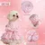 ZooVenture Robe Chien Coeur Rose Nœud 3D ZooVenture Robe Chien Coeur Rose Nœud 3D