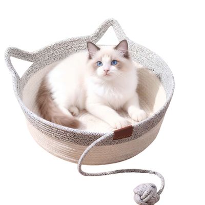 FurryFusion Lit pour chat en rotin