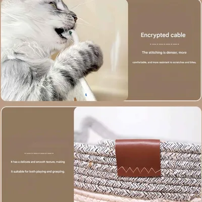 FurryFusion Lit pour chat en rotin FurryFusion Lit pour chat en rotin