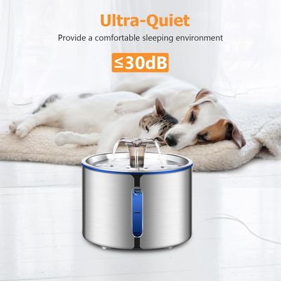 Applicable à BOORCA Fontaine chat acier inox 304 2,5L ultra silencieuse
