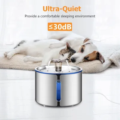Applicable à BOORCA Fontaine chat acier inox 304 2,5L ultra silencieuse