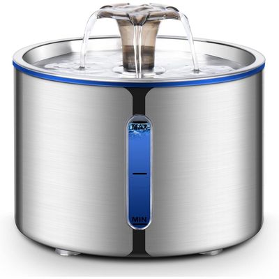 Applicable à BOORCA Fontaine chat acier inox 304 2,5L ultra silencieuse
