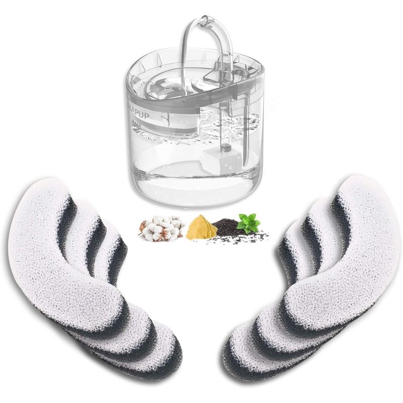 Applicable à HAPUP Lot 6 filtres pour fontaine chat 1,8L triple filtration