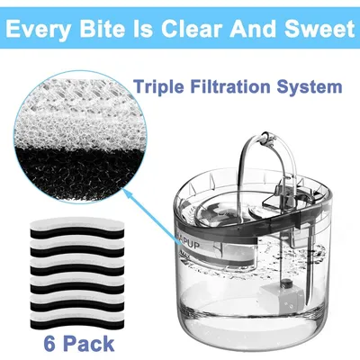 Applicable à HAPUP Lot 6 filtres pour fontaine chat 1,8L triple filtration Applicable à HAPUP Lot 6 filtres pour fontaine chat 1,8L triple filtration