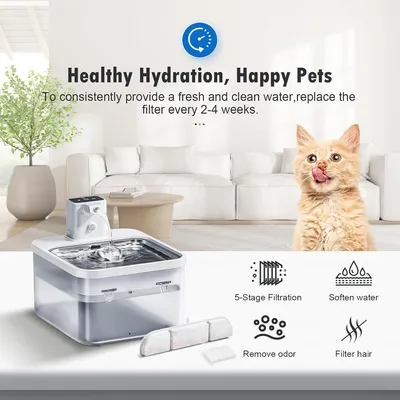 Applicable à DownyPaws Lot 8 filtres pour fontaine à eau DPWFP6 2,5L Applicable à DownyPaws Lot 8 filtres pour fontaine à eau DPWFP6 2,5L