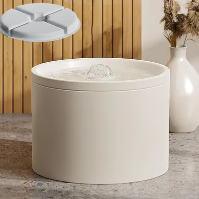 HausPets Fontaine eau chat céramique blanc sans fil 6 filtres 1000ML HausPets Fontaine eau chat céramique blanc sans fil 6 filtres 1000ML
