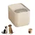 PetTribes Bac stockage nourriture animaux, hermétique avec doseur, beige PetTribes Bac stockage nourriture animaux, hermétique avec doseur, beige