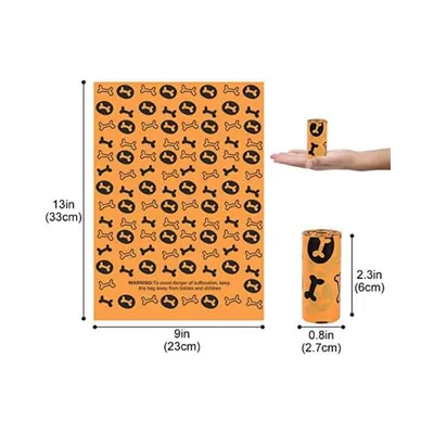 MCBOSON Lot de 8 Rouleaux sacs déjections canines biodégradables MCBOSON Lot de 8 Rouleaux sacs déjections canines biodégradables