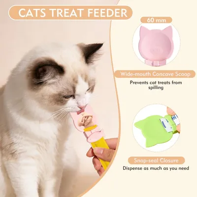 PetTribes 3 Cuillères à Friandise Chat, Multifonctionnelle PetTribes 3 Cuillères à Friandise Chat, Multifonctionnelle