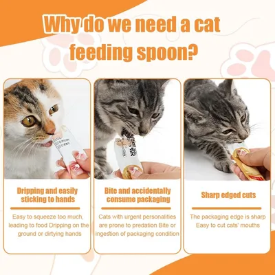 PetTribes Lot de 4 Cuillères Distributeurs Pâtés Chat, Pressoir PetTribes Lot de 4 Cuillères Distributeurs Pâtés Chat, Pressoir