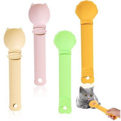 PetTribes Lot de 4 Cuillères Distributeurs Pâtés Chat, Pressoir