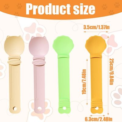 PetTribes Lot de 4 Cuillères Distributeurs Pâtés Chat, Pressoir
