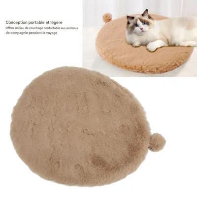 FurryFusion Nid pour chat en faux lapin, rond et chaud FurryFusion Nid pour chat en faux lapin, rond et chaud