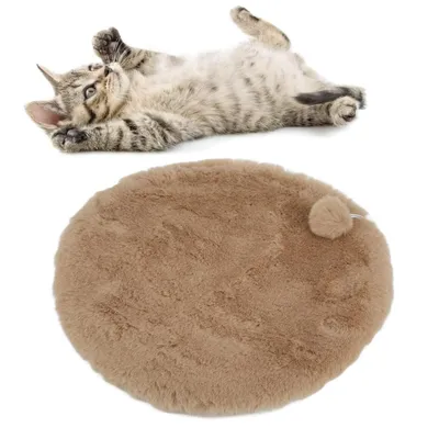 FurryFusion Nid pour chat en faux lapin, rond et chaud FurryFusion Nid pour chat en faux lapin, rond et chaud