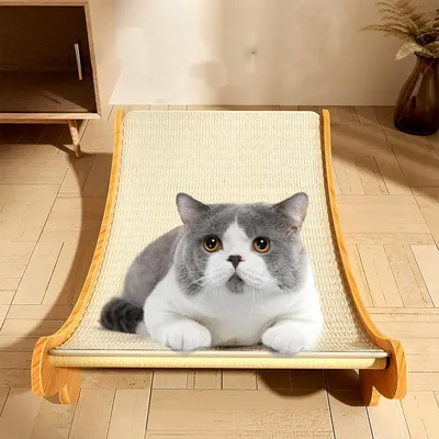 HausPets Nid pour chat en bois avec griffeuse amovible