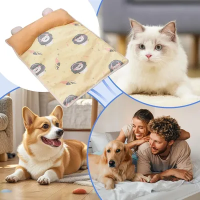 Tapis frais gel animaux, antidérapant pliable, voyage.