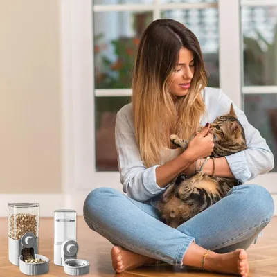 PetTribes Distributeur Eau Nourriture Suspendu 2 en 1 PetTribes Distributeur Eau Nourriture Suspendu 2 en 1