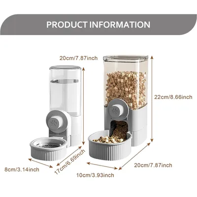 PetTribes Distributeur Eau Nourriture Suspendu 2 en 1 PetTribes Distributeur Eau Nourriture Suspendu 2 en 1