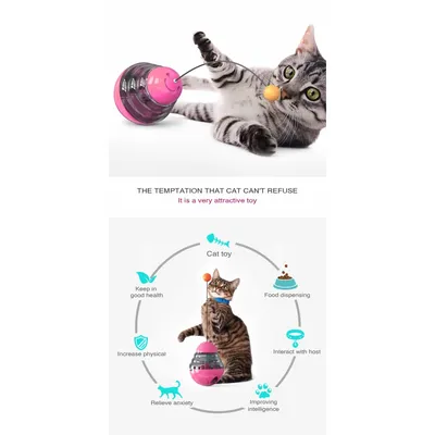 PetTribes Jouet Interactif Chat Balle Distributeur Anti-Fuite PetTribes Jouet Interactif Chat Balle Distributeur Anti-Fuite