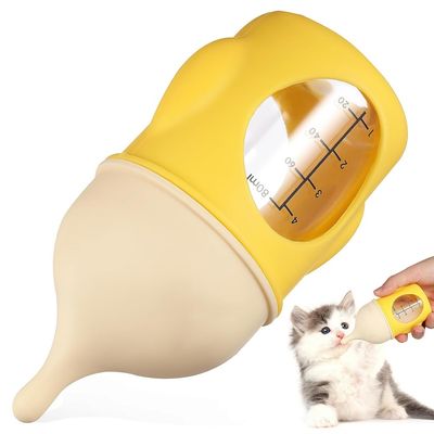 ZooVenture Biberon Chiot Chat Silicone 80ml Jaune