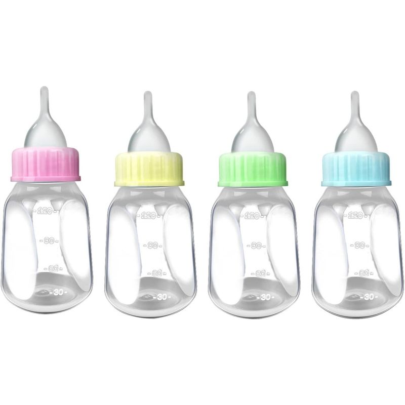 ZooVenture 4er Set Tier Milchflaschen Blau Rosa Gelb Grün