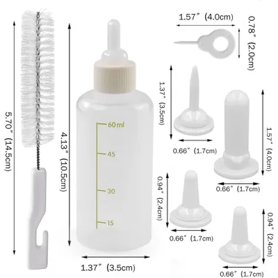 PetTribes Biberon 60ml pour Bébés Animaux Complet PetTribes Biberon 60ml pour Bébés Animaux Complet