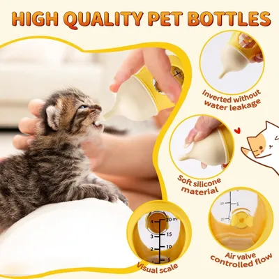 ZooVenture Biberon Chiot Chat Silicone 20ml Jaune ZooVenture Biberon Chiot Chat Silicone 20ml Jaune